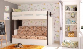 Кровать с диваном 75 Карамель Атлант (Венге Магия /Сосна Карелия/Савана) в Козульке - kozulka.katalogmebeli.com | фото