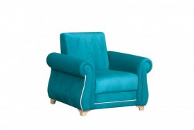 Кресло для отдыха "Порто" (велюр киви бирюза / микровельвет крем) в Козульке - kozulka.katalogmebeli.com | фото