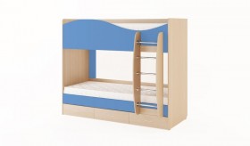 Кровать 2-х ярусная с ящиками (Беленый дуб/Синий) в Козульке - kozulka.katalogmebeli.com | фото