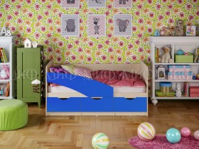 Кровать Бабочки 2,0м (Синий матовый) в Козульке - kozulka.katalogmebeli.com | фото