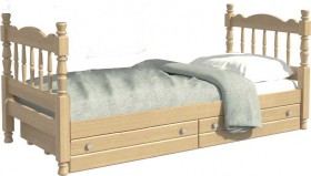 Кровать одинарная Аленка из массива сосны 800*1890 Сосна в Козульке - kozulka.katalogmebeli.com | фото