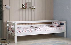 Кровать Соня Вариант 2 с задней защитой Белый полупрозрачный в Козульке - kozulka.katalogmebeli.com | фото