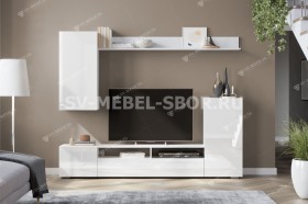 Мебель для гостиной МГС 4 (Белый/Белый глянец) в Козульке - kozulka.katalogmebeli.com | фото