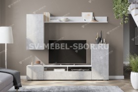Мебель для гостиной МГС 4 (Белый/Цемент светлый) в Козульке - kozulka.katalogmebeli.com | фото
