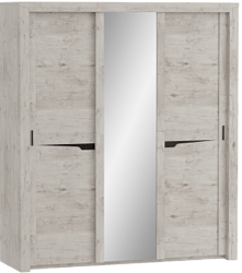 Шкаф трехдверный Соренто с раздвижными дверями Дуб бонифаций/Кофе структурный матовый в Козульке - kozulka.katalogmebeli.com | фото